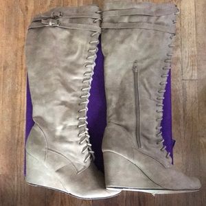 Knee High Wedge Boots
